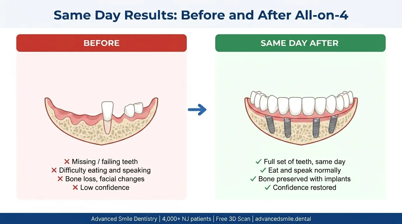 Same day dental implants